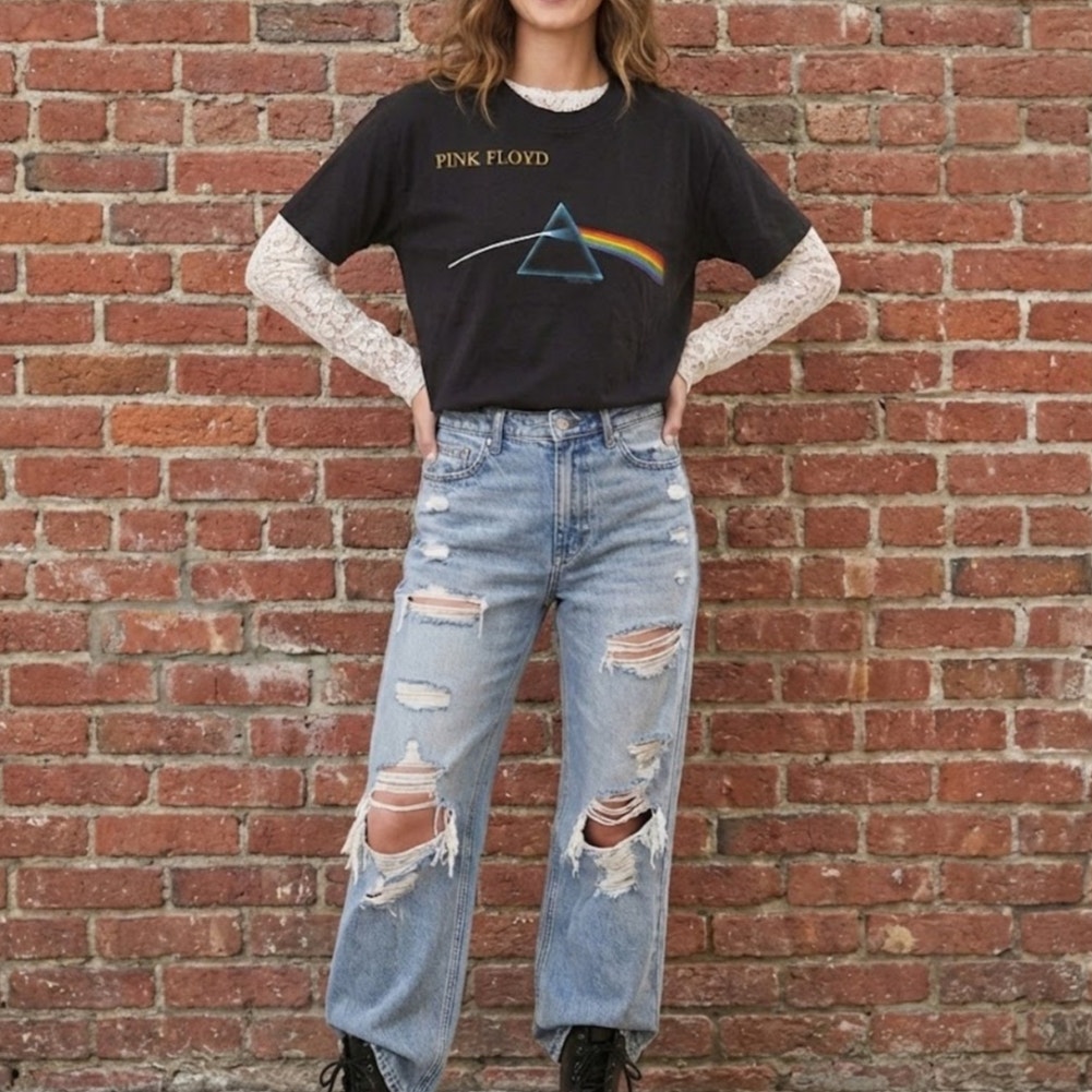 Vtg 1994 Pink Floyd North America Tour T Shirt L Dark Side Of The Moon Brockum
